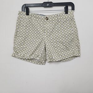BANANA REPUBLIC Women's Yellow Geometric Bermuda Shorts Pants Size 0